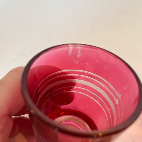 Vintage Federal Glass Cranberry Red Juice Glasses - Picture 11 of 13